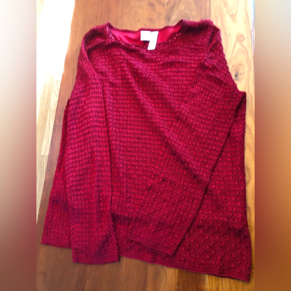 Emma James crochet sequin accented sweater